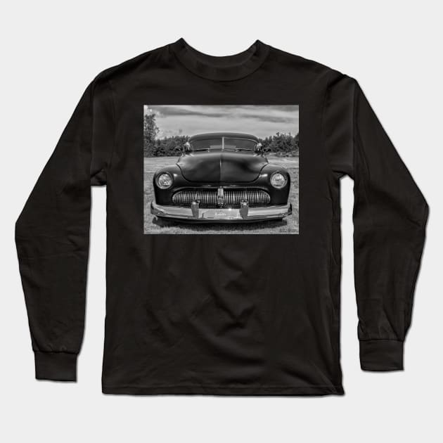 Customized 1950 American Coupe in Black & White Long Sleeve T-Shirt by kenmo